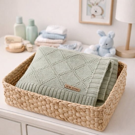 COUVERTURE BEBE EN TRICOT 100% coton | Doudoucocon™ - Bebe - nise