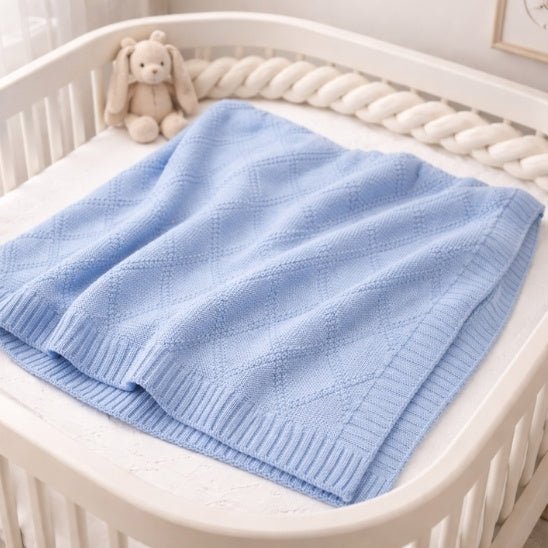 COUVERTURE BEBE EN TRICOT 100% coton | Doudoucocon™ - Bebe - nise